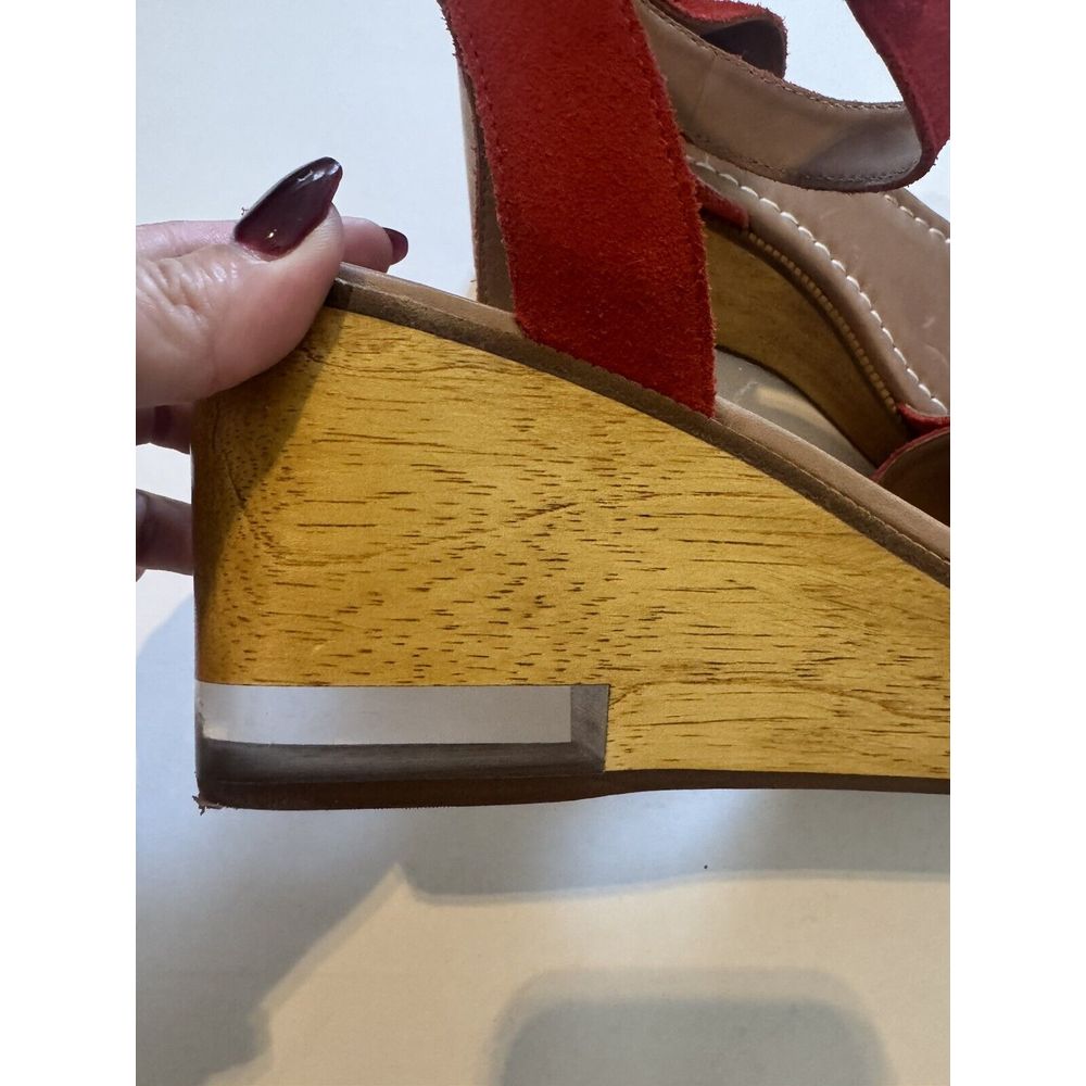 Bernardo Womens Orange Suede Kate Calf Ankle Strap Heels Size 11m — image 2 of 7